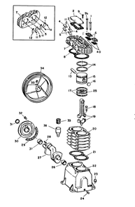 Pump Parts Diagram and Parts List for VT558701AJ  Campbell Hausfeld Compressor